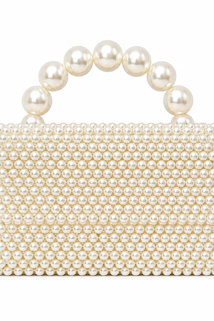 Atelier Emine Perla Elara Pearl Weave Couture luxury handmade pearl bag with integrated pearl handle and magnetic closure
