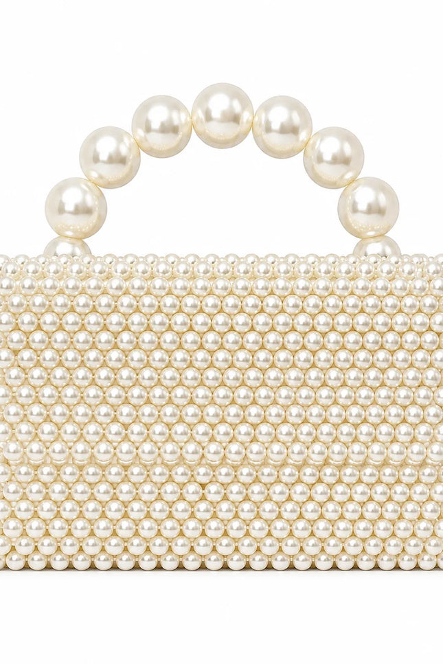 Atelier Emine Perla Elara Pearl Weave Couture luxury handmade pearl bag with integrated pearl handle and magnetic closure