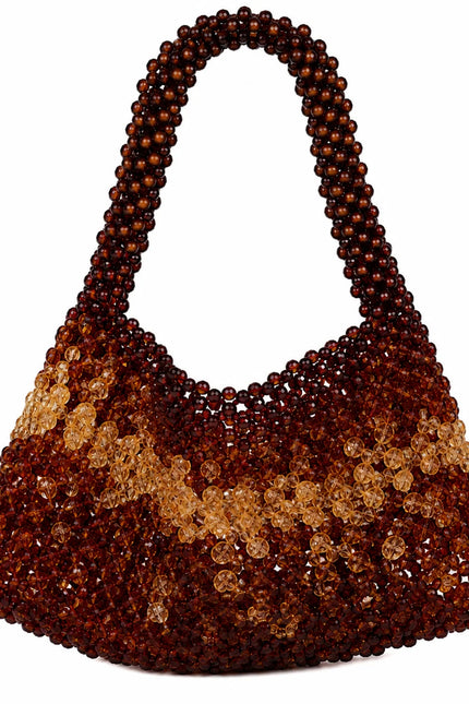 Atelier Emine Noctra Embera Bois Noble Couture handmade crystal and solid wood couture bag with integrated handles