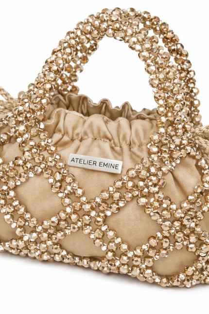 Atelier Emine Budino Creta Crystal Gelato Couture handmade crystal handbag with integrated crystal handle