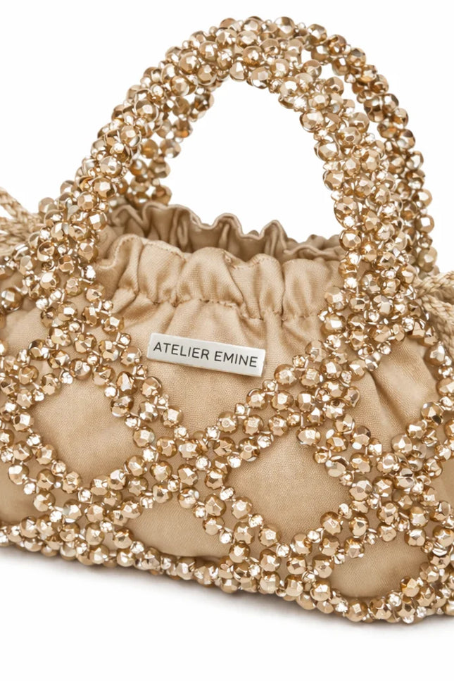 Atelier Emine Budino Creta Crystal Gelato Couture handmade crystal handbag with integrated crystal handle