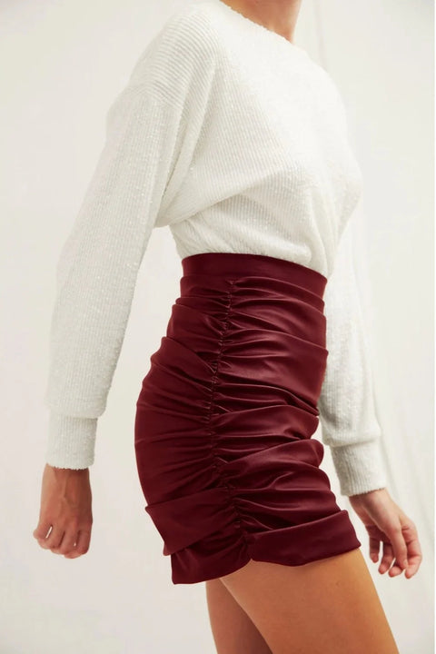 Nazli Ceren | Spódnica mini Chels bordowa