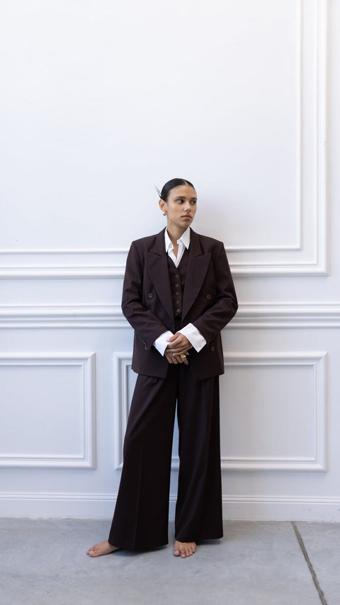 BÚDZIKO | CHOCOLATE WIDE-LEG PANTS