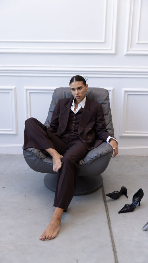 BÚDZIKO | CHOCOLATE WIDE-LEG PANTS