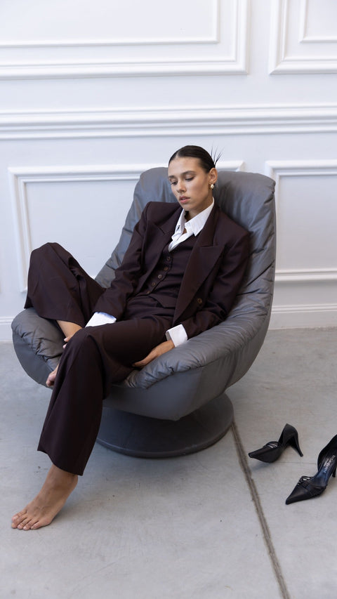 BÚDZIKO | CHOCOLATE WIDE-LEG PANTS