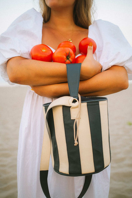 tambour circus napa vacuno hueso y marino, bolso mediano, sesion late summer 2025