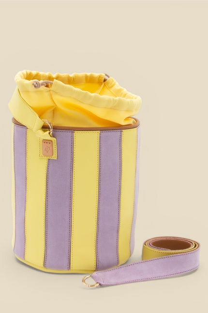 bolso de piel tambour circus malva tira lateral
