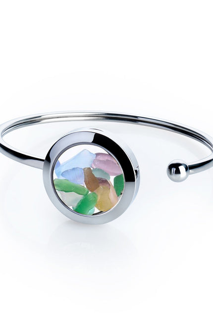 My Little Nature I Colorful Tourmaline Cuff Bracelet – Handmade Stainless Steel Jewelry for Energy and Balance