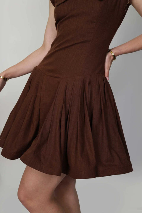 Muda Clothing | Mini dress Tiffany brown