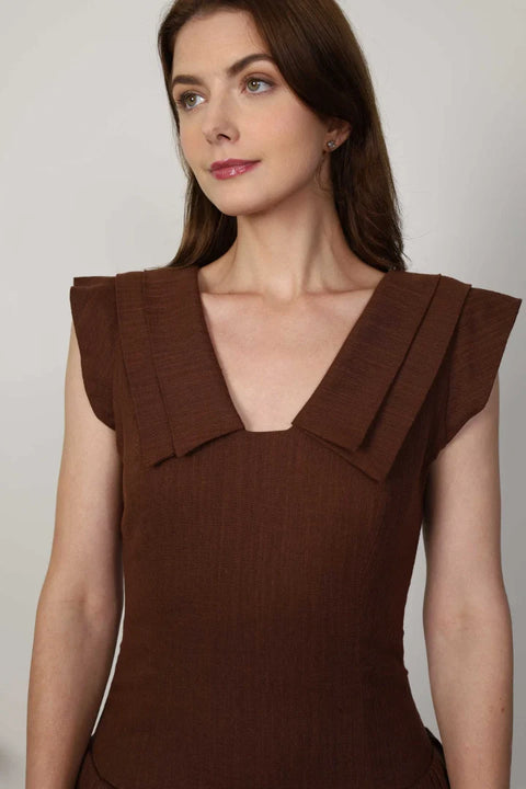 Muda Clothing | Mini dress Tiffany brown