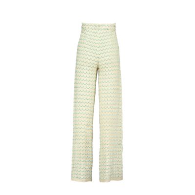 Relax baby be cool | Wide Leg Trousers with green waves