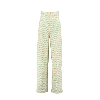 Relax baby be cool | Wide Leg Trousers with green waves