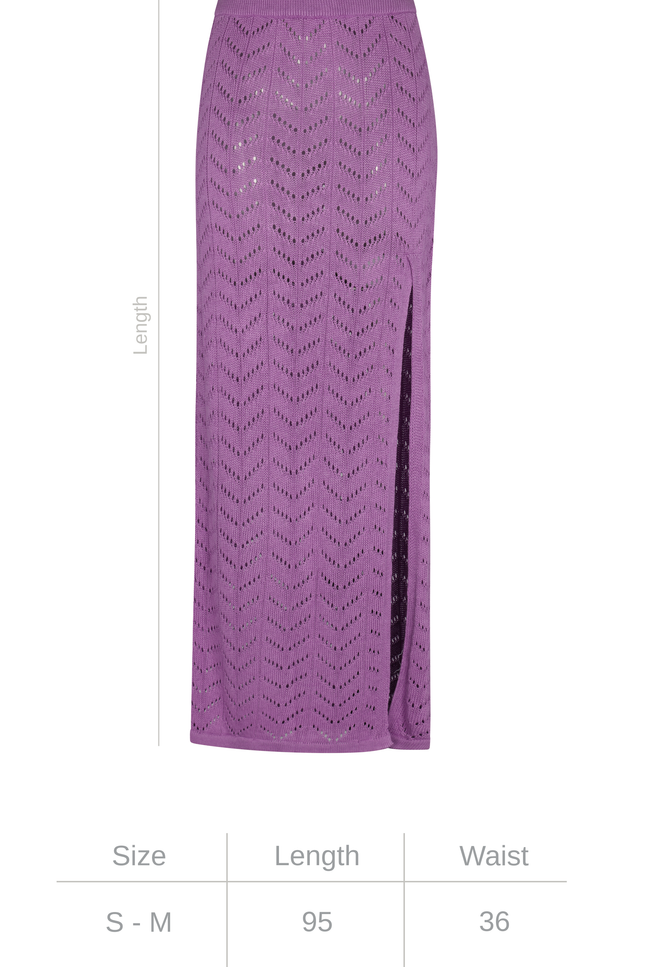 Radiant Skirt - Lavender NORGÄTE alpaca knitwear sustainably made in Peru