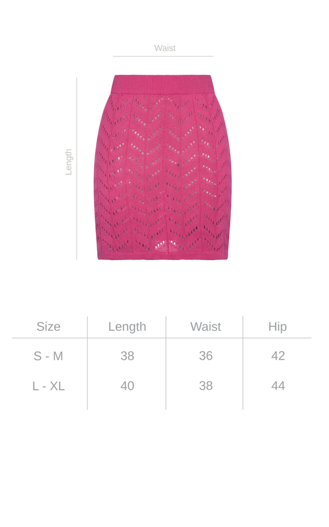 Radiant Mini Skirt - Rose NORGÄTE alpaca knitwear sustainably made in Peru