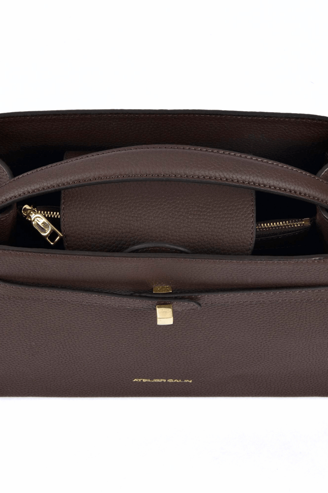 Atelier Galin | Cube Lock Bag - Choco