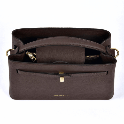 Atelier Galin | Cube Lock Bag - Choco
