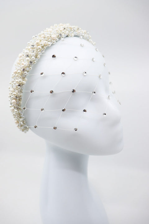 Eva Oherjus I Blanca Pearl Crown with Pearl or Crystal Veil