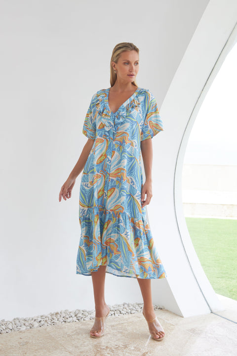 State Of Georgia I THE ELYSIAN MAXI DRESS - PARADISE BLUE