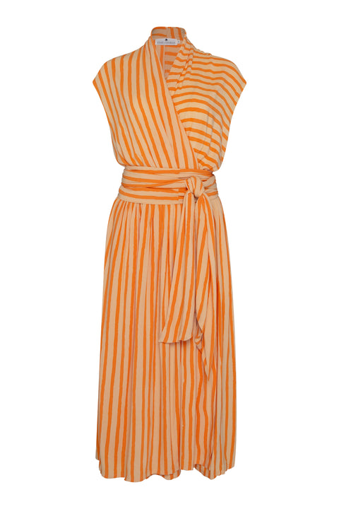 State Of Georgia I THE POINT DRESS - ORANGE FILM STRIPE