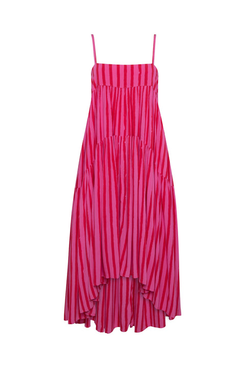 State Of Georgia I THE HOLIDAY DRESS - PINK/RED FILM STRIPE