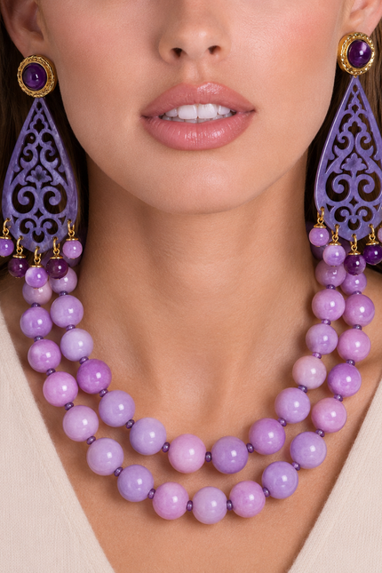 Michael Nash Jewelry | Amelia Light Amethyst Resin Cut Out Resin Drop Earrings