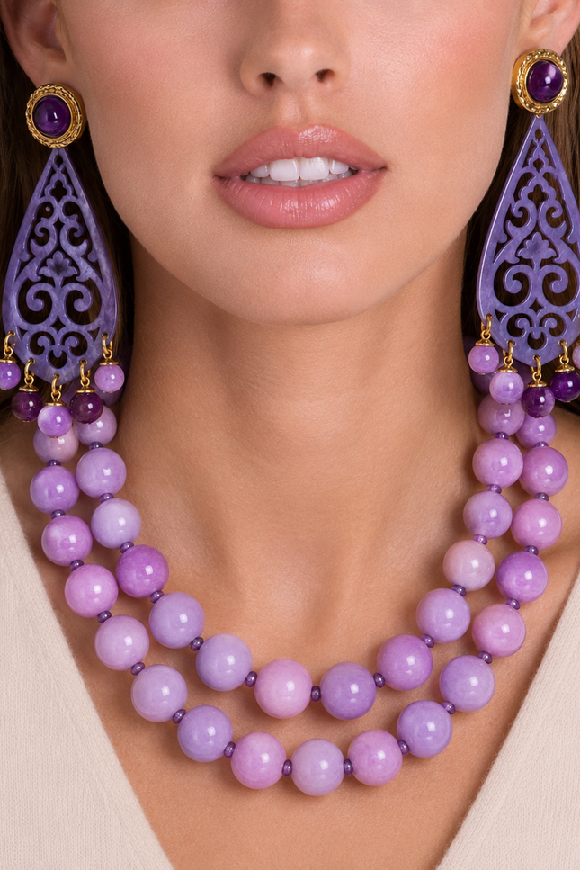 Michael Nash Jewelry | Amelia Light Amethyst Resin Cut Out Resin Drop Earrings