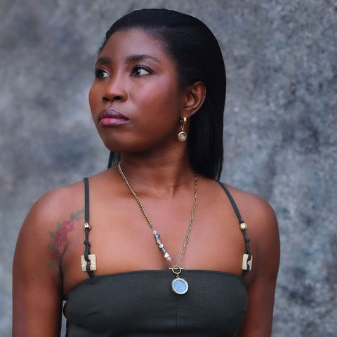 My Little Nature I Dandelion Seeds Gold Plated Artisan Necklace With Joyful Beaded Chain