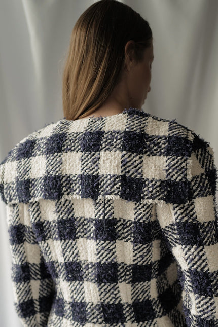 Gingham Tweed Tailored Jacket