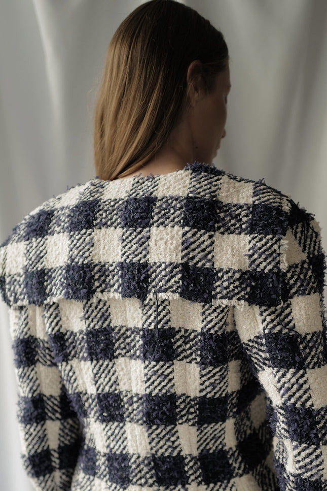 Gingham Tweed Tailored Jacket