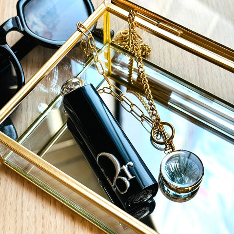 My Little Nature I Handmade Gold Plated Statement Necklace With Natural Pine Needles With Toggle Clasp