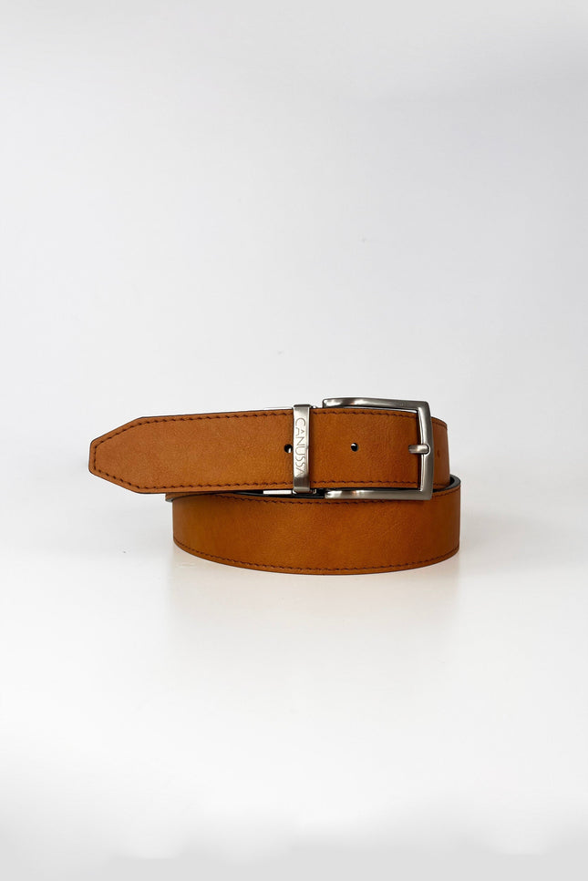 Canussa | Reverse reversible belt – Black/Camel