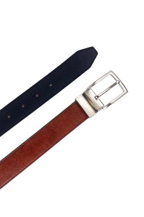 Canussa | Pasek odwracalny – czarny/orzech laskowy