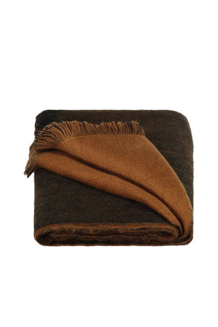 Alpaca Loca | Slim Double Scarf Camel / Black