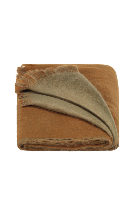Alpaca Loca | Slim Double Scarf Camel / Cigar Brown