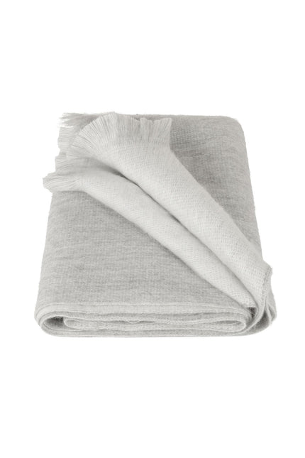 Alpaca Loca | Double Scarf Light Grey / White