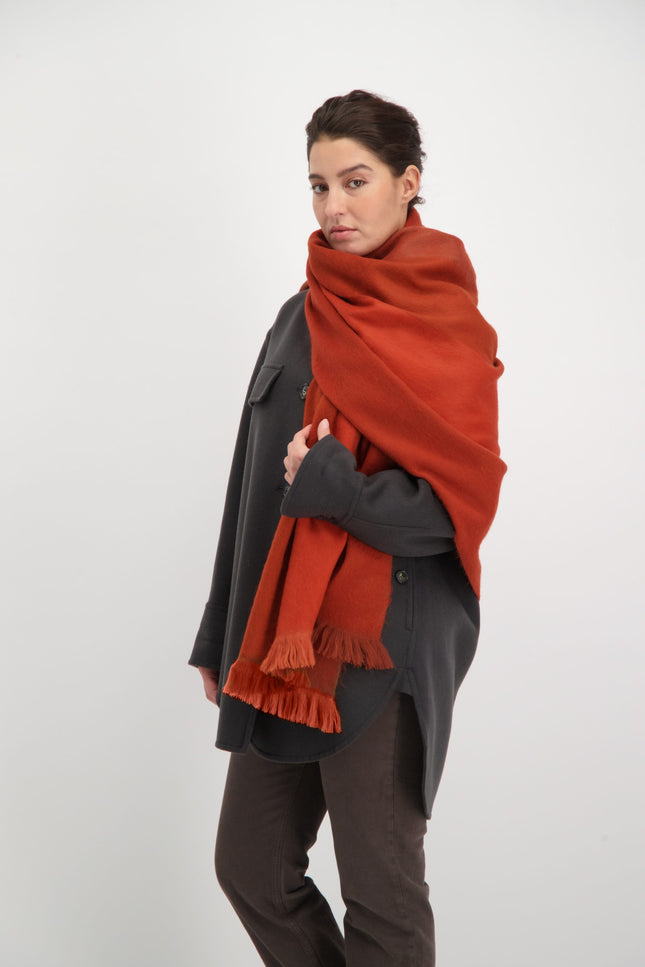 Alpaca Loca | Double Scarf Terracotta / Brick Red
