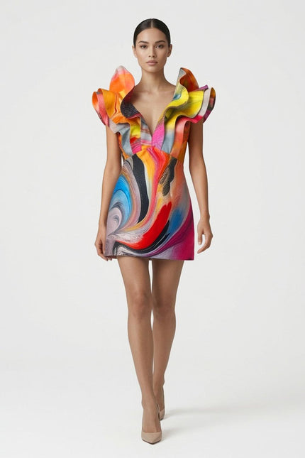 Custom-Made Butterfly Mini Dress - Special Print