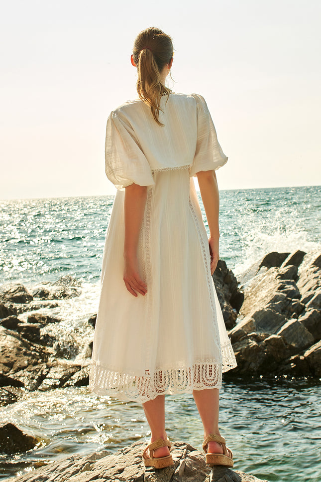 Petra Petrova | Embroidered Cotton Summer Dress With Bolero