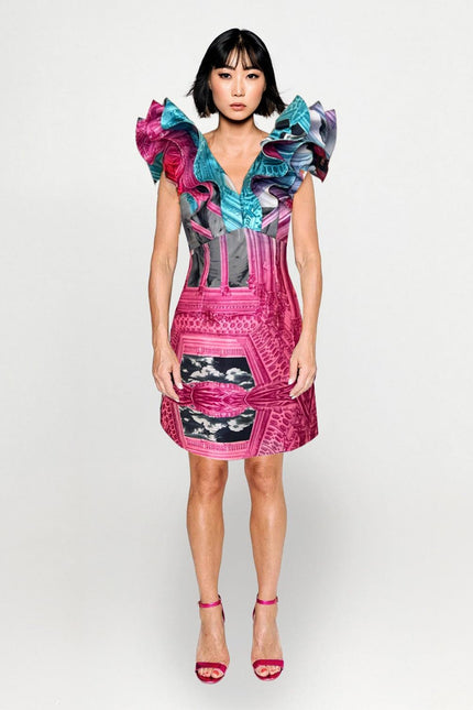 Custom-Made Butterfly Mini Dress - Special Print