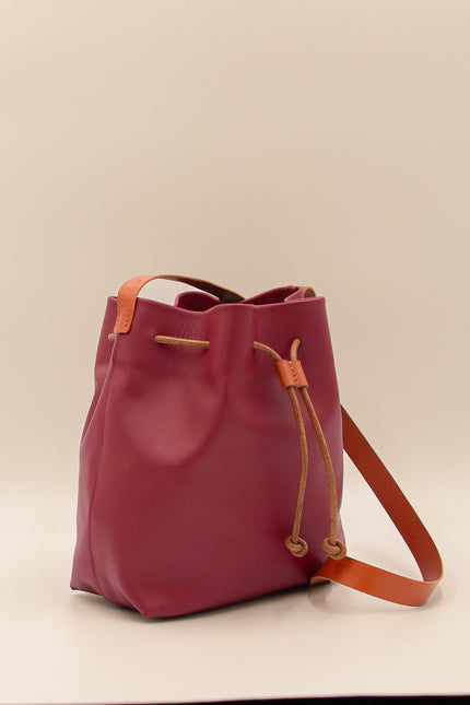 foto producto bolso de piel dulse s rojo lateral