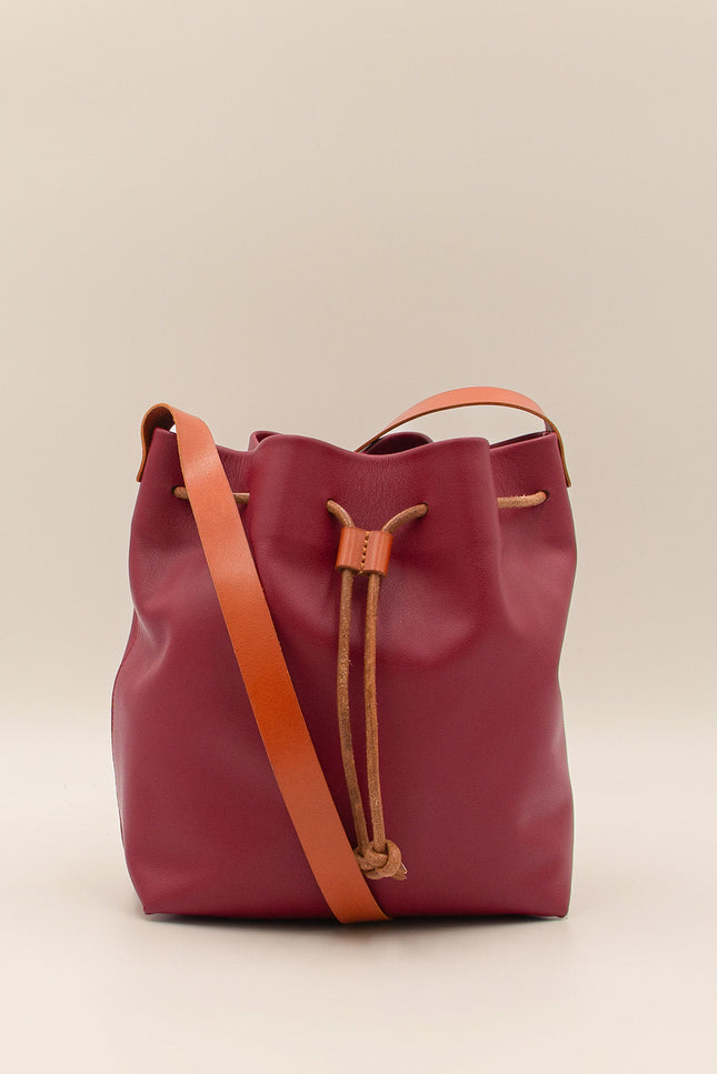 foto producto bolso de piel dulse s rojo frontal 2