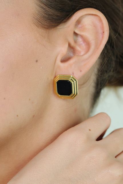 Miss Cecilia | Onyx Deco Studs