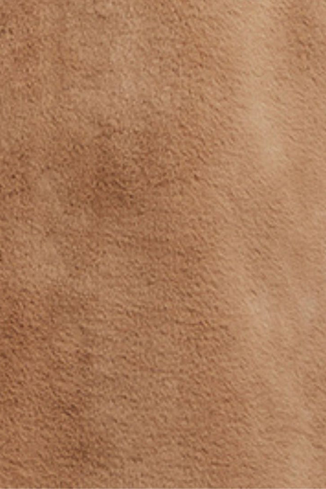 Arinette Faux Fur Tie Waist Coat - Camel - Styled