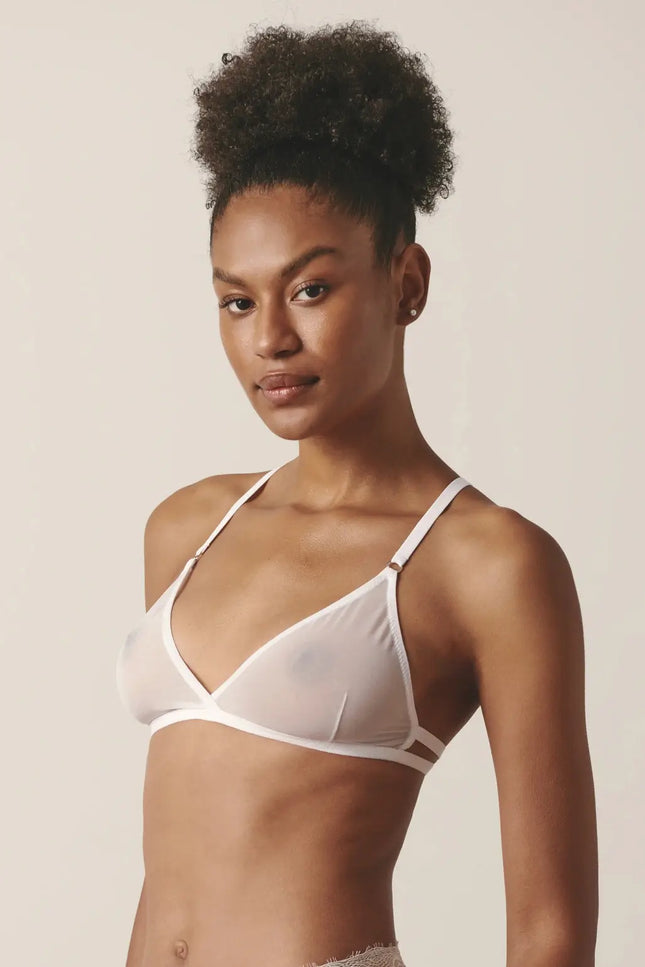 Luciela | WHITE SHEER MESH BRALETTE