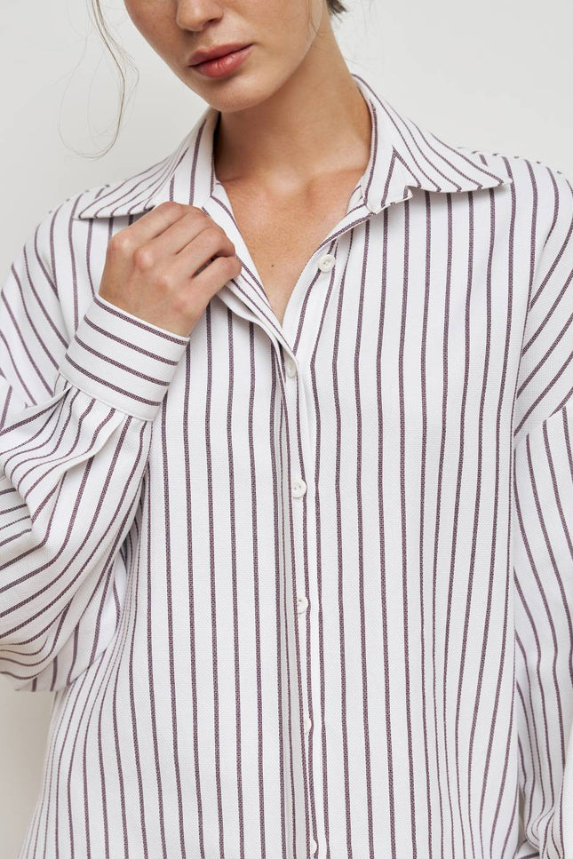 Kolosova | SHIRT WITH STRIPED VOLUME SLEEVES