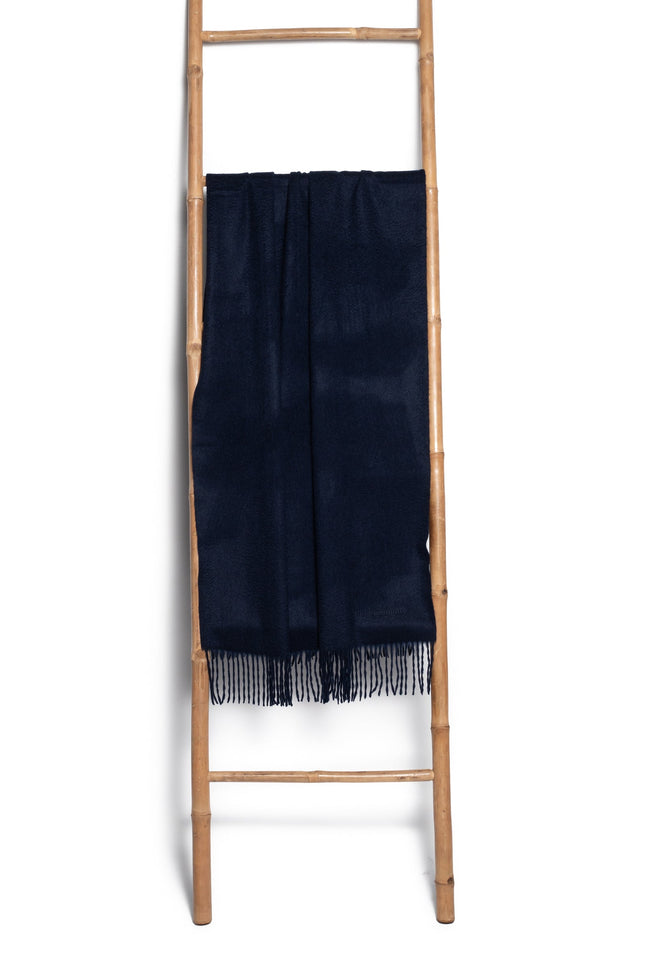 Bel Cashmere | Estola/ Bufanda grande con flecos marino