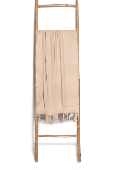 Bel Cashmere | Estola/ Bufanda grande con flecos beige