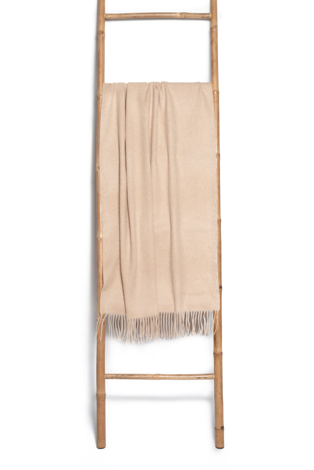 Bel Cashmere | Estola/ Bufanda grande con flecos beige