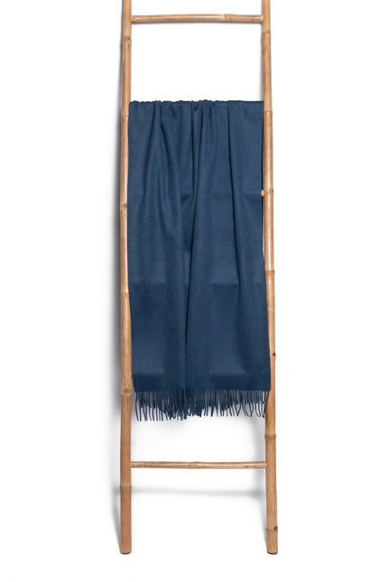 Bel Cashmere | Estola/ Bufanda grande con flecos azul oscura