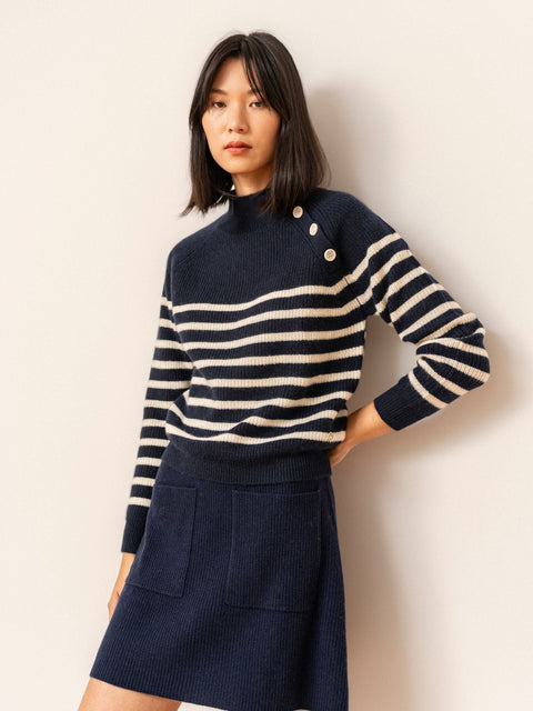 Bel Cashmere | Jersey James de cashmere navy